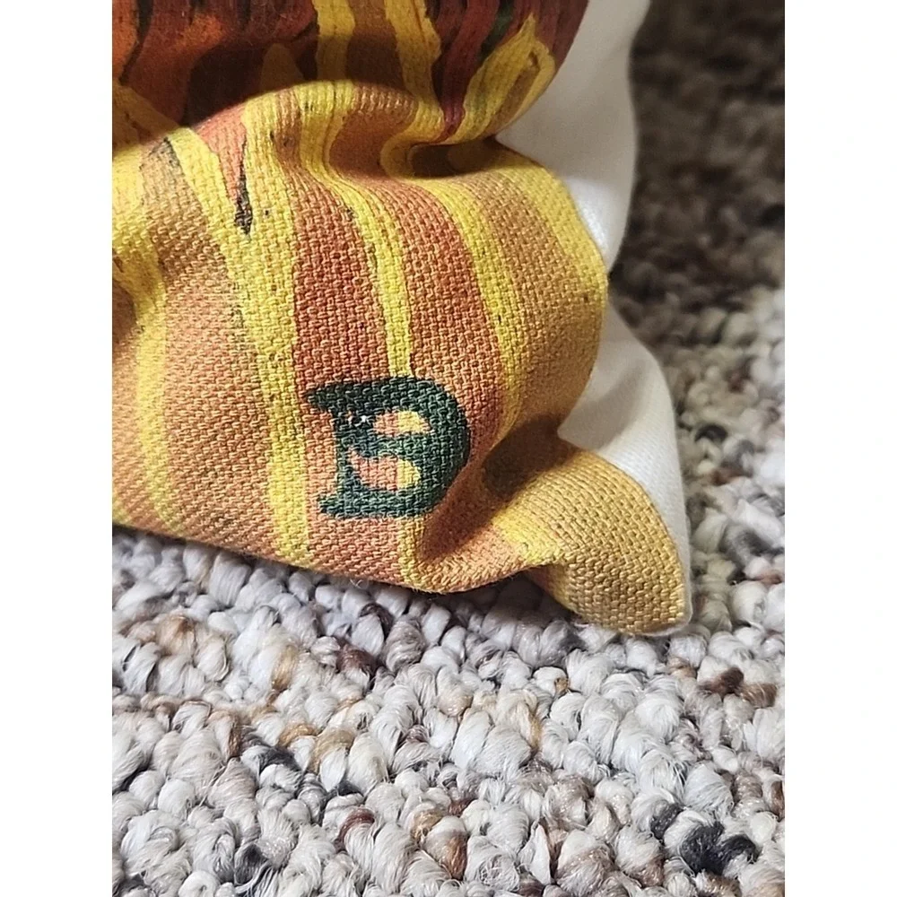 Vintage Hand Painted Tiger Pillow 19x16x4